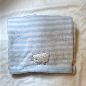 Carter's Blue and White Striped Blanket with Sheep